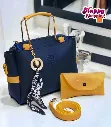 Navy Blue & Mustard Yellow Gucci Style Handbag Set with Leopard Scarf.webp
