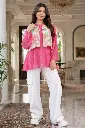 Women Western Floral Print Top & Pants Set Pink White.webp