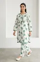 White Printed Arabic Lawn 2Pcs Kurta Set.webp