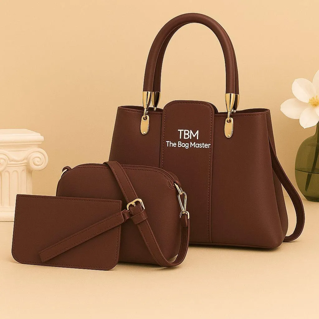 3-Piece Rexine Handbag Set for Women