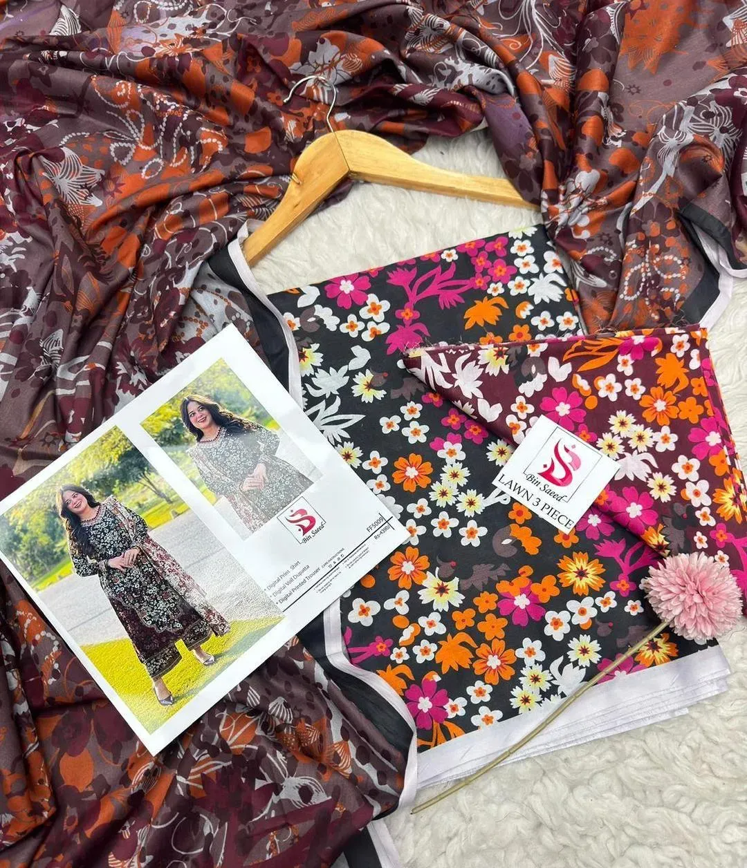 Multicolor Printed Lawn 3Pcs Set for Women