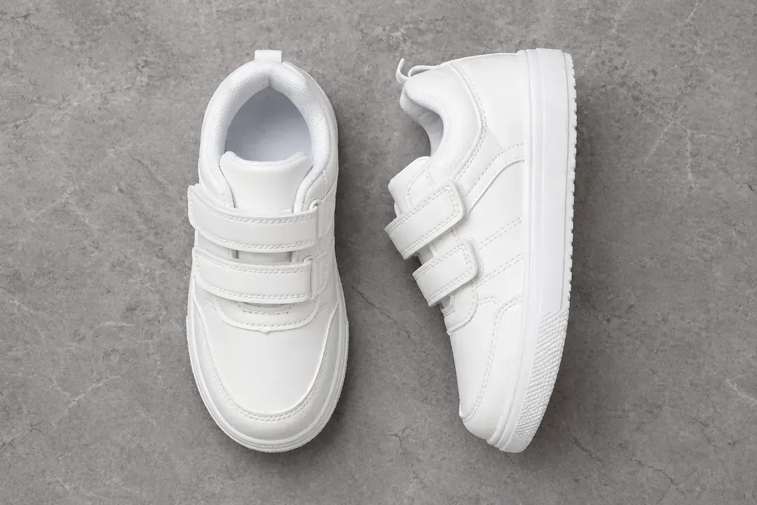 White Velcro Kids Sneakers for Boys Girls