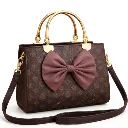 Stylish Bow Bag with Long Belt & Center Zipper