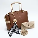 Gucci Women's Grey Maroon Handbag & Wallet Set