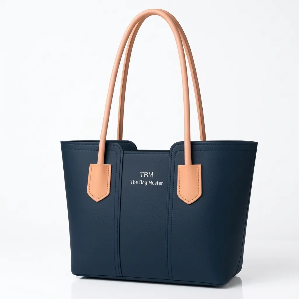 Women's Brown Leather Tote Bag - Durable & Stylish Daily Use (Blue)