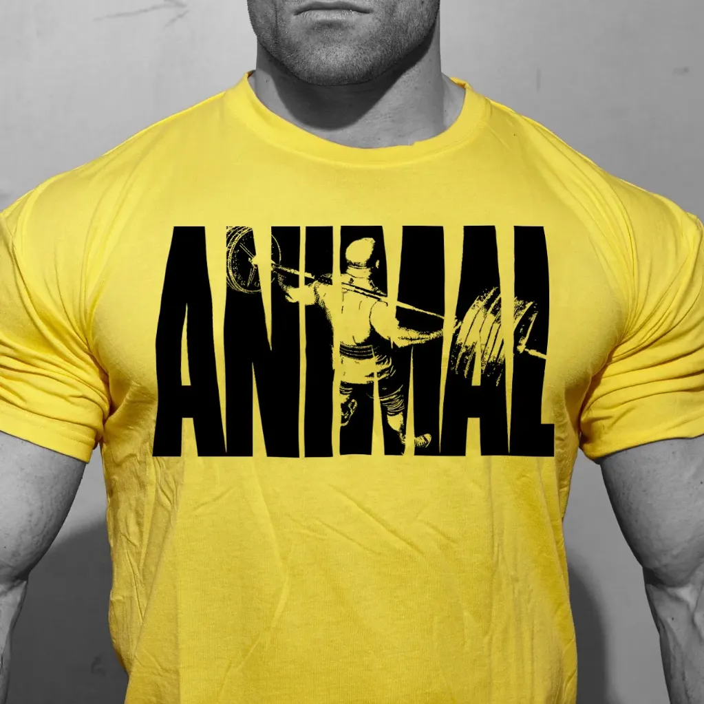 Men Sports Fitness T-Shirt Black Short Sleeve (M)