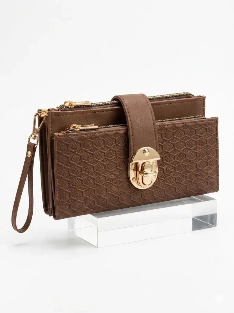 Medium PU Leather Crossbody Bag with Front Lock